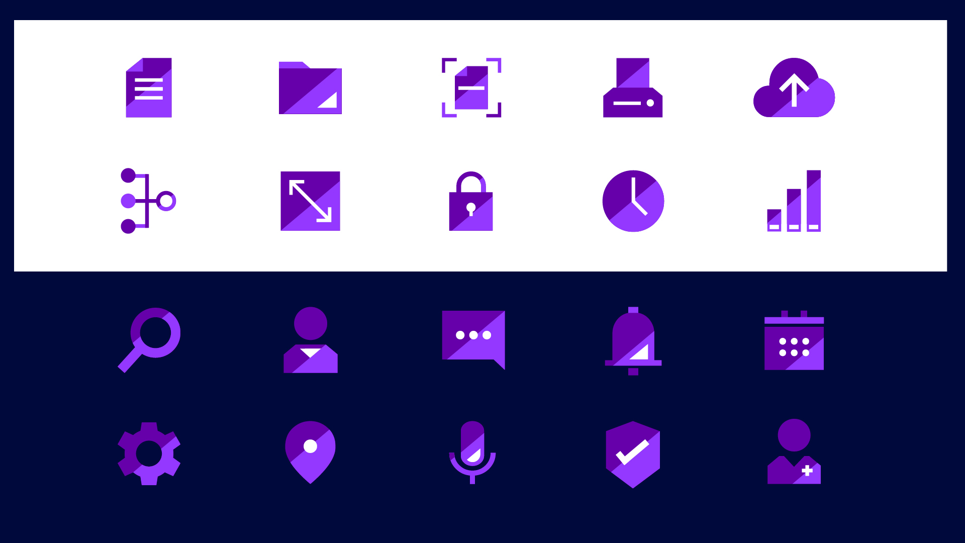An example of brand systems. icons from a visual identity system.