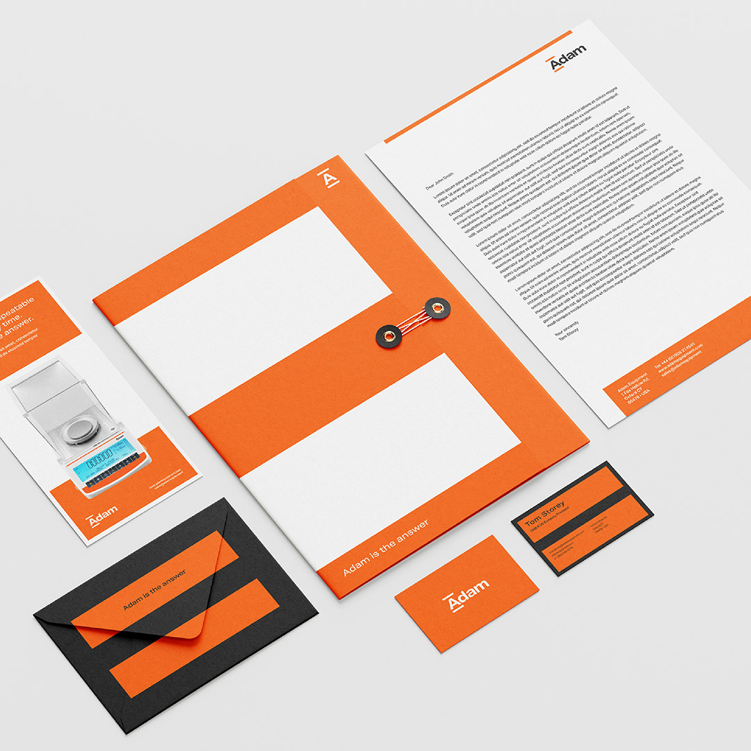 Adam equipment rebrand literature