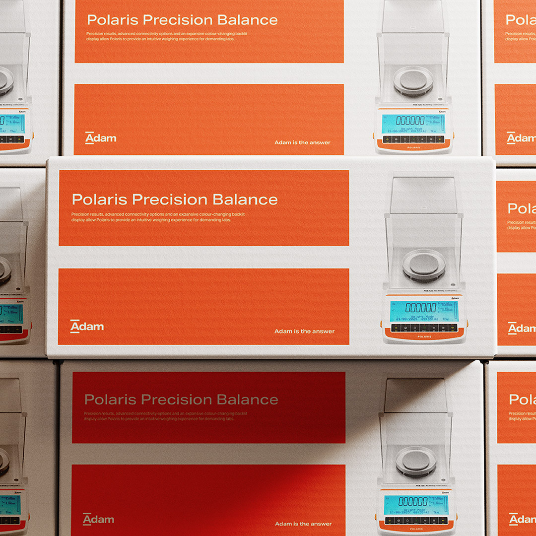 Adam equipment rebrand packaging design